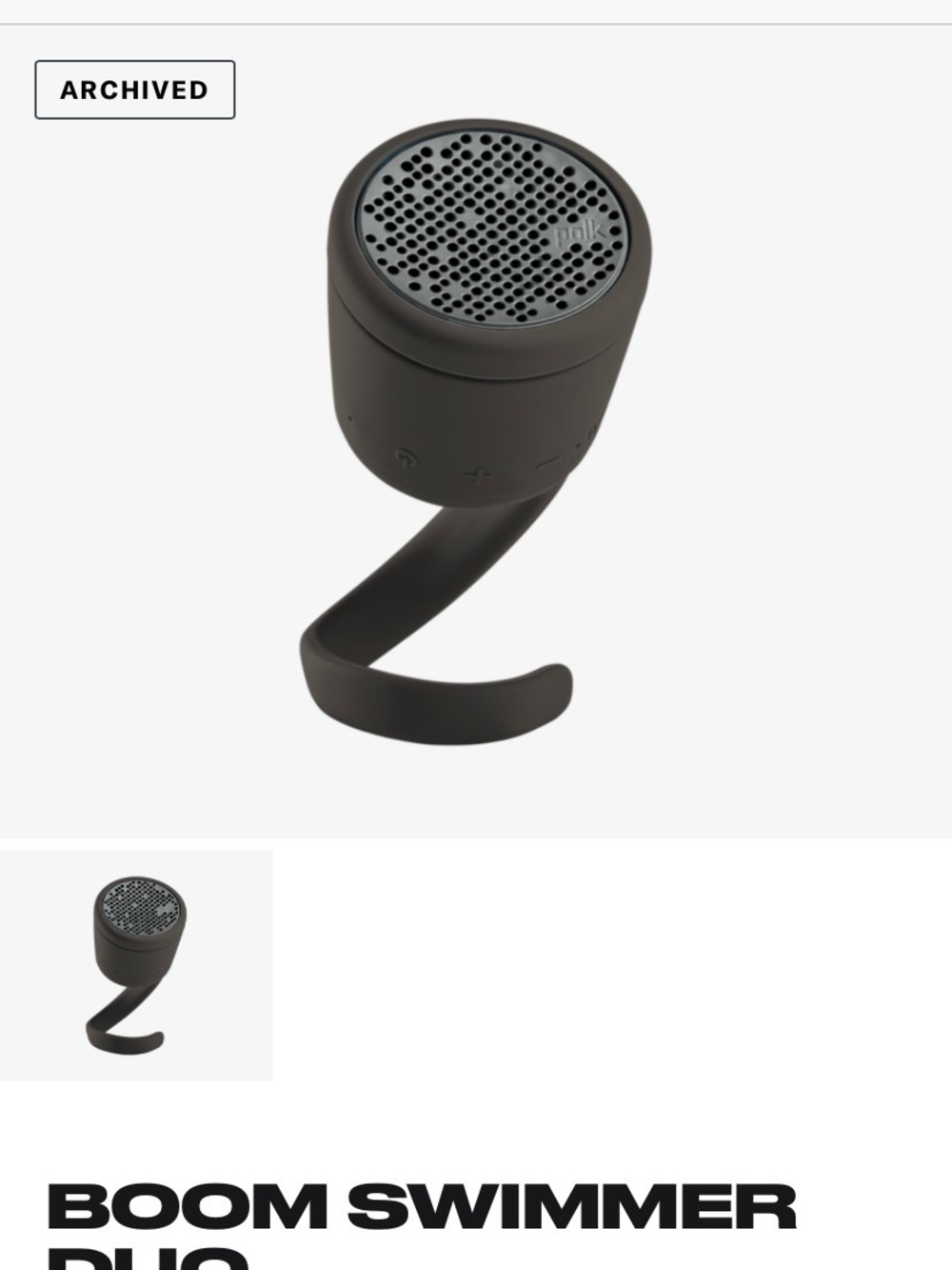 POL Portable Bluetooth Speaker with Flexible Hook - Black